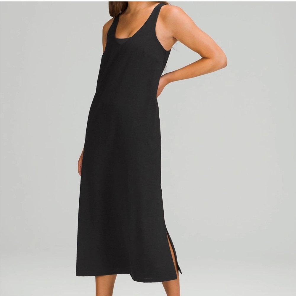 Lululemon athletica Black Sleeveless Midi Slip Dress